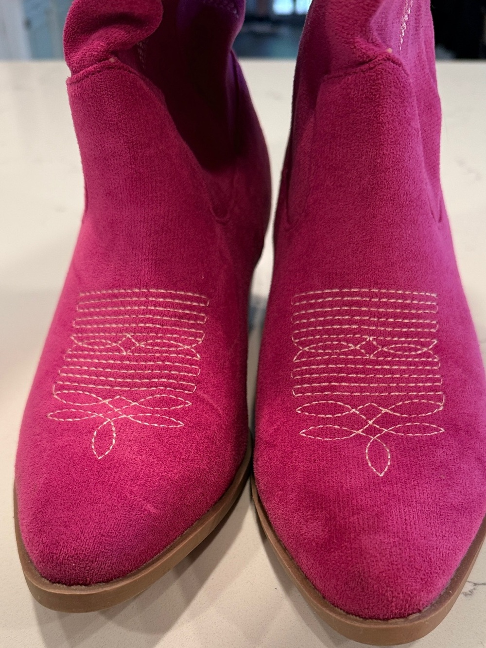 Women's Fuchsia Suede Western Boots - Stylish Pink Cowboy Boot - Picture 4 of 5